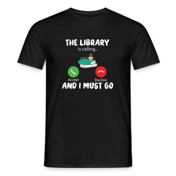 La bibliothèque appelle et je dois y aller - T-shirt homme - noir - Devant - AI Model Male 178 light (178cm)