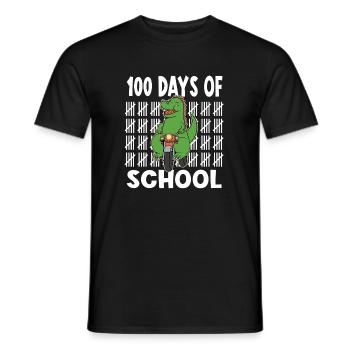 100 Days Of School Dinosaur Guitar Star - Men's T-Shirt - black - Front - AI Model Male 178 light (178cm)