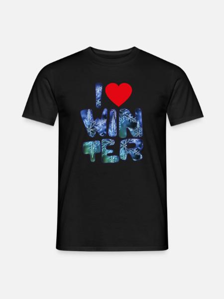 Winter mots with snowflakes for fans of winter - Men's T-Shirt - black
