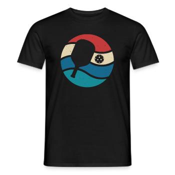 Vintage Pickleball Sports Paddle Lover Sunset - T-shirt homme - noir - Devant - AI Model Male 178 light (178cm)