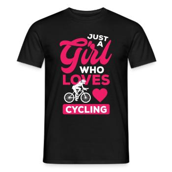 Juste une fille qui aime le vélo vélo de route - T-shirt homme - noir - Devant - AI Model Male 178 light (178cm)