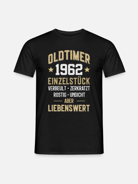 LUSTIG 64. GEBURTSTAG OLDTIMER 1962 EINZELSTÜCK - Männer T-Shirt - Schwarz