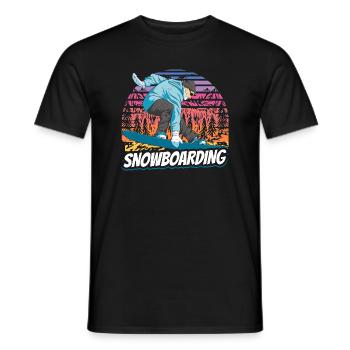Snowboarding Retro - Männer T-Shirt - Schwarz - Vorne - AI Model Male 178 light (178cm)