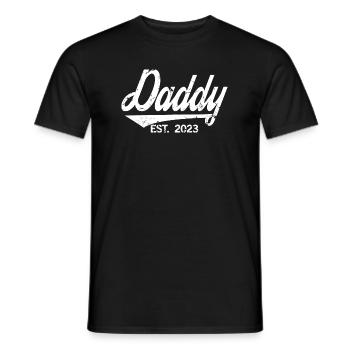 Papa est. 2023, Papa en devenir, annonce de grossesse - T-shirt homme - noir - Devant - AI Model Male 178 light (178cm)