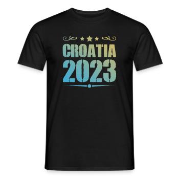 Croatia 2023 - Men's T-Shirt - black - Front - AI Model Male 178 light (178cm)
