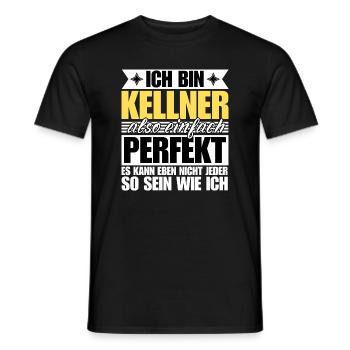 Perfekter Kellner - Männer T-Shirt - Schwarz - Vorne - AI Model Male 178 light (178cm)