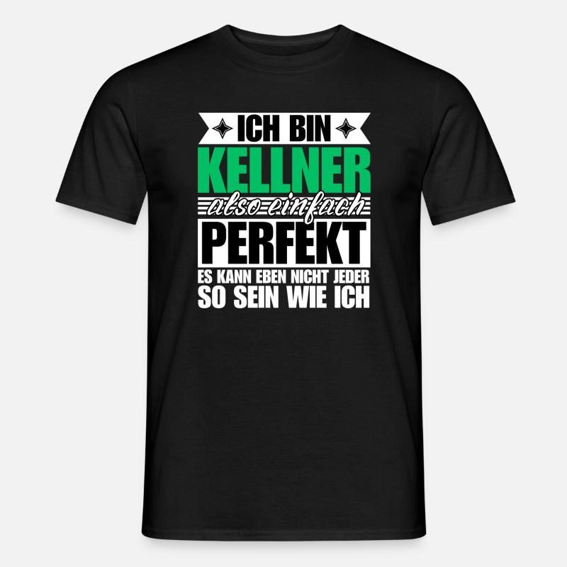 Perfekter Kellner - Männer T-Shirt - Schwarz