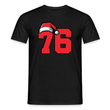 76 Number Christmas - Men's T-Shirt - black - Front - AI Model Male 178 light (178cm)
