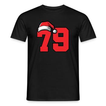 79 Number Christmas - Men's T-Shirt - black - Front - AI Model Male 178 light (178cm)