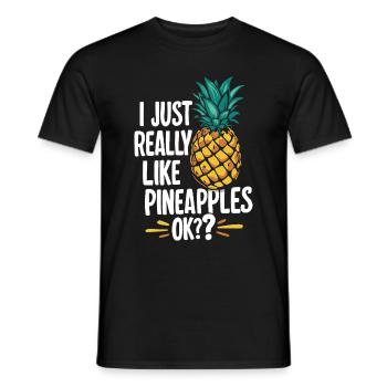 Ananas tropische hawaiianische Frucht - Männer T-Shirt - Schwarz - Vorne - AI Model Male 178 light (178cm)