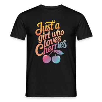 Kirsche Kirschen Früchte Essen - Männer T-Shirt - Schwarz - Vorne - AI Model Male 178 light (178cm)