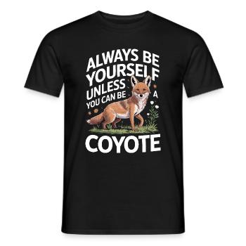 Kojote Tier Lustig - Männer T-Shirt - Schwarz - Vorne - AI Model Male 178 light (178cm)
