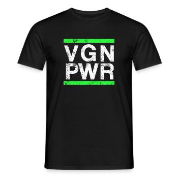 Vegan Power | Vegan - Men's T-Shirt - black - Front - AI Model Male 178 light (178cm)