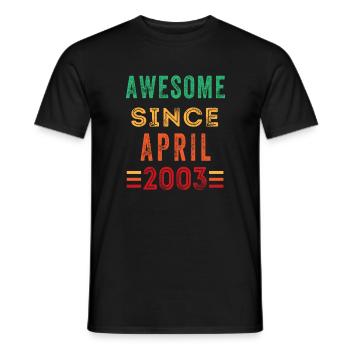 Super depuis avril 2003 chemise d’anniversaire - T-shirt homme - noir - Devant - AI Model Male 178 light (178cm)