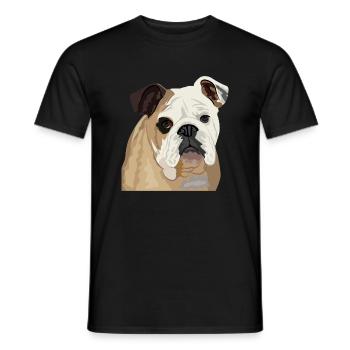 British Bulldog vector illustration - Men's T-Shirt - black - Front - AI Model Male 178 light (178cm)
