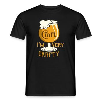Craft beer funny design - I'm very crafty - Men's T-Shirt - black - Front - AI Model Male 178 light (178cm)
