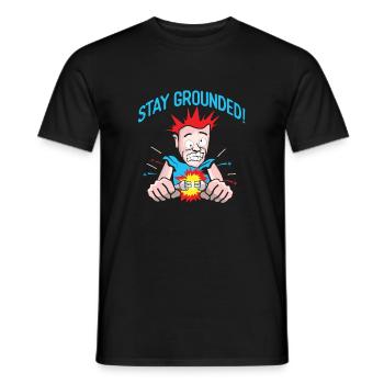 Mens Electrician T-Shirt - Stay Grounded - Men's T-Shirt - black - Front - AI Model Male 178 light (178cm)