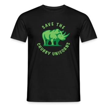 Save The Chubby Unicorn - Men's T-Shirt - black - Front - AI Model Male 178 light (178cm)