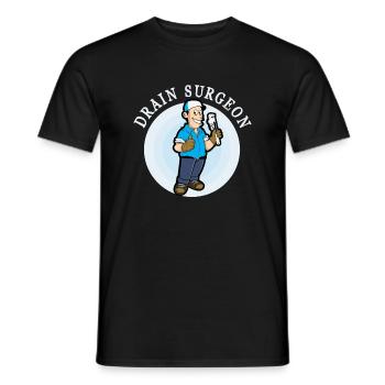 Drain Surgeon - plumbing shirt - Men's T-Shirt - black - Front - AI Model Male 178 light (178cm)