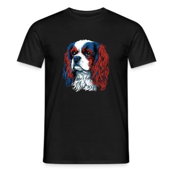 Un portrait de chien Cavalier King Charles Spaniel - T-shirt homme - noir - Devant - AI Model Male 178 light (178cm)