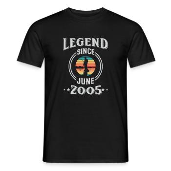 Légende depuis juin 2005 Anniversaire de pêche - T-shirt homme - noir - Devant - AI Model Male 178 light (178cm)