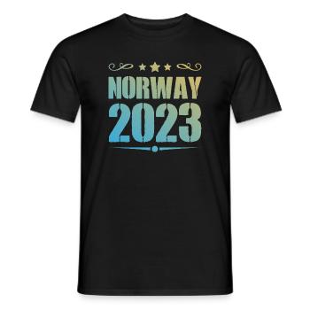Norwegen 2023 - Männer T-Shirt - Schwarz - Vorne - AI Model Male 178 light (178cm)