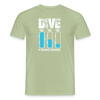 Plongée | Instructeur de plongée Mer Plongée Sports Sports - T-shirt homme - vert sauge - Devant - AI Model Male 178 light (178cm)