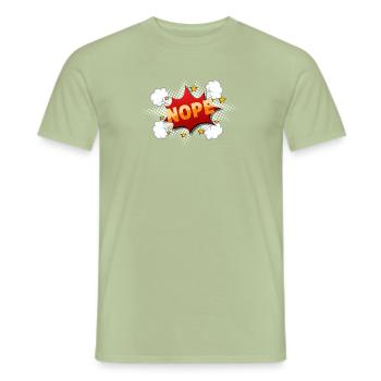 Bulle de dialogue comique non - T-shirt homme - vert sauge - Devant - AI Model Male 178 light (178cm)