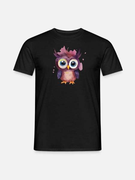 Kunsteule - Männer T-Shirt - Schwarz