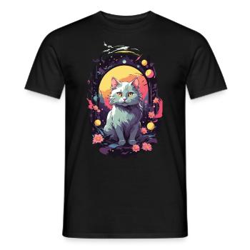 Gothic Cat Mystical Cat Lover Design - Men's T-Shirt - black - Front - AI Model Male 178 light (178cm)