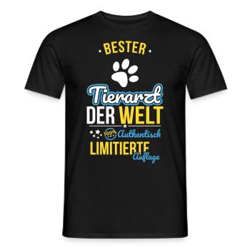 Meilleur vétérinaire du monde - 100 % authentique - T-shirt homme - noir - Devant - AI Model Male 178 light (178cm)