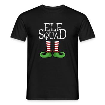 Elf Squad - Team Groupe Xmas Christmas Costume - Men's T-Shirt - black - Front - AI Model Male 178 light (178cm)
