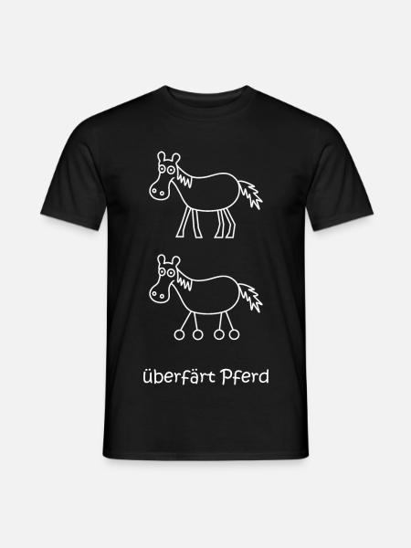überfärt Pferd, überfahren, Pferd Pferd mit Rädern - Männer T-Shirt - Schwarz