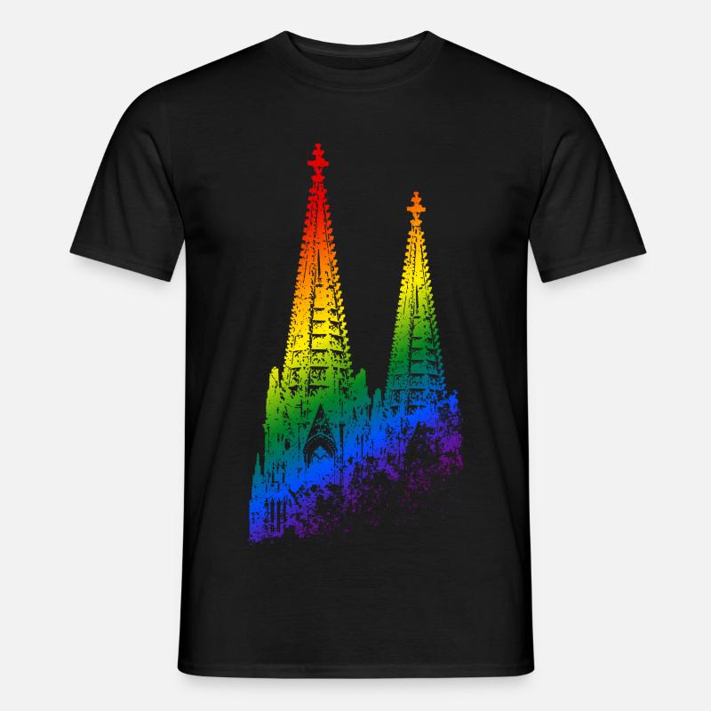 Kölner Dom LGBTQ Pride Regenbogen Silhouette Köln - Männer T-Shirt - Schwarz