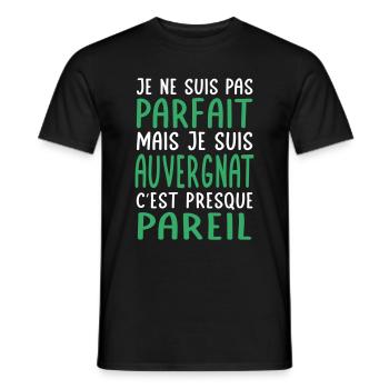 Je ne suis pas parfait mais je suis Auvergnat - T-shirt homme - noir - Devant - AI Model Male 178 light (178cm)
