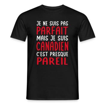 Je ne suis pas parfait mais je suis Canadien - T-shirt homme - noir - Devant - AI Model Male 178 light (178cm)