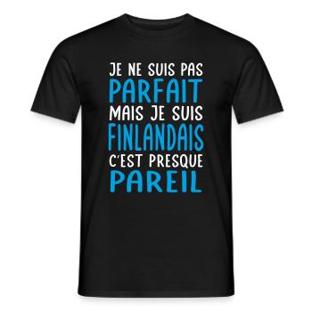 Je ne suis pas parfait mais je suis Finlandais - T-shirt homme - noir - Devant - AI Model Male 178 light (178cm)