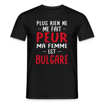 Rien ne me fait peur ma femme est Bulgare - T-shirt homme - noir - Devant - AI Model Male 178 light (178cm)