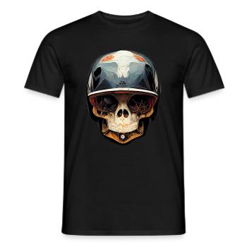Motorradfahrer Totenkopf - Männer T-Shirt - Schwarz - Vorne - AI Model Male 178 light (178cm)