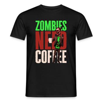 Lustiges Kaffee Design mit Zombie - Männer T-Shirt - Schwarz - Vorne - AI Model Male 178 light (178cm)