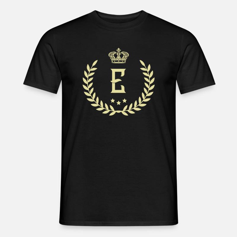 E Buchstabe Kranz - Männer T-Shirt - Schwarz