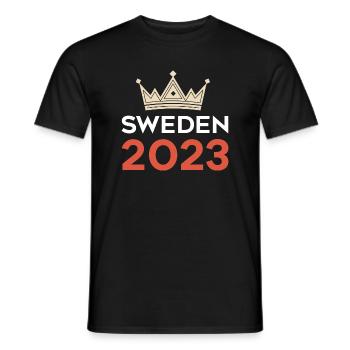 Suède 2023 - T-shirt homme - noir - Devant - AI Model Male 178 light (178cm)