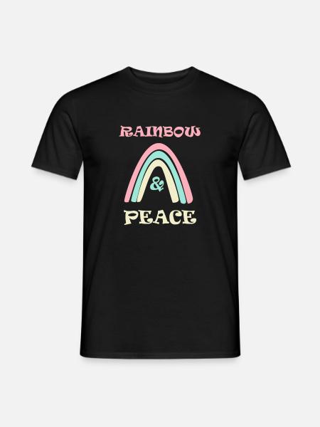 Rainbow peace - Männer T-Shirt - Schwarz