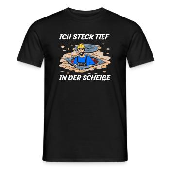 Sewer workers - I'm deep in the shit - Men's T-Shirt - black - Front - AI Model Male 178 light (178cm)