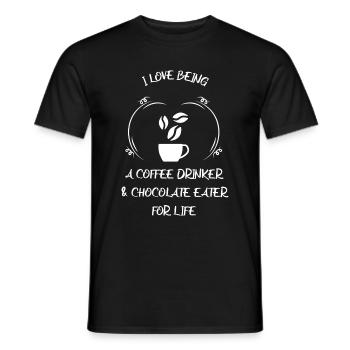 Kaffee Espresso Käffchen & Schokolade - Männer T-Shirt - Schwarz - Vorne - AI Model Male 178 light (178cm)