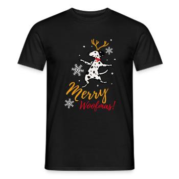 Dancing Dalmatian Merry Woofmas Herren - Männer T-Shirt - Schwarz - Vorne - AI Model Male 178 light (178cm)