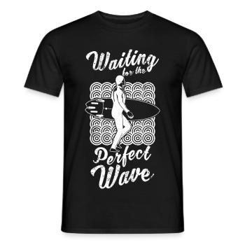 Waiting For A Perfect Wave - Männer T-Shirt - Schwarz - Vorne - AI Model Male 178 light (178cm)