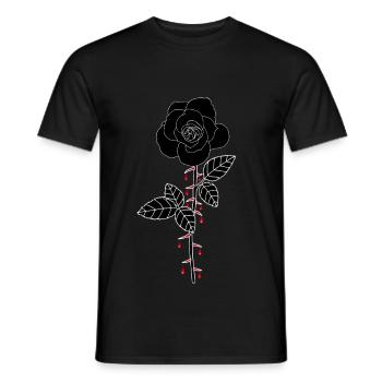 Blutige Rose - Männer T-Shirt - Schwarz - Vorne - AI Model Male 178 light (178cm)