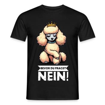 Avant de demander un Caniche Propriétaire de Caniche Chien - T-shirt homme - noir - Devant - AI Model Male 178 light (178cm)