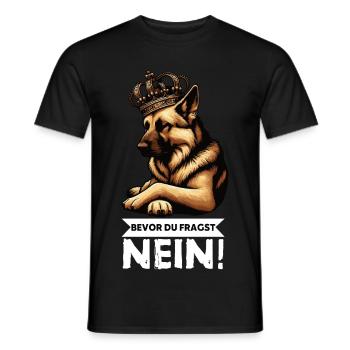 Avant que vous ne demandiez aux bergers bergers allemands - T-shirt homme - noir - Devant - AI Model Male 178 light (178cm)